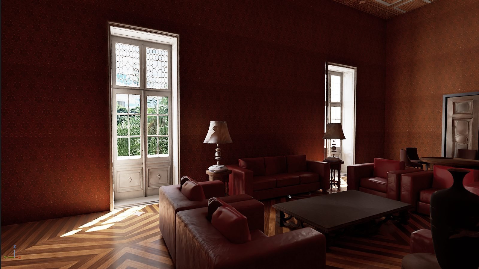 Salao do Couro, Palacio da Liberdade, simulated in Unreal Engine 5